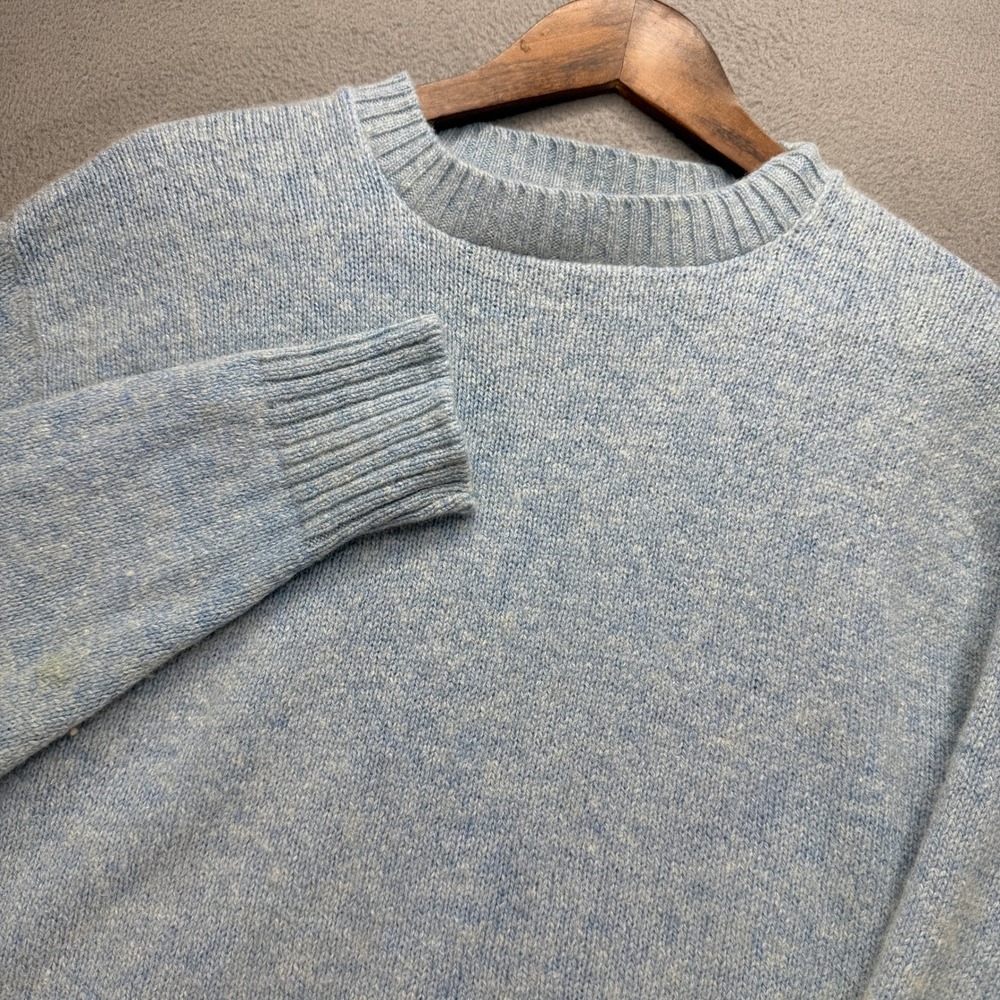 Vintage Robert Bruce Crewneck Sweater Mens XL Blue Wool Blend Knit Made in USA